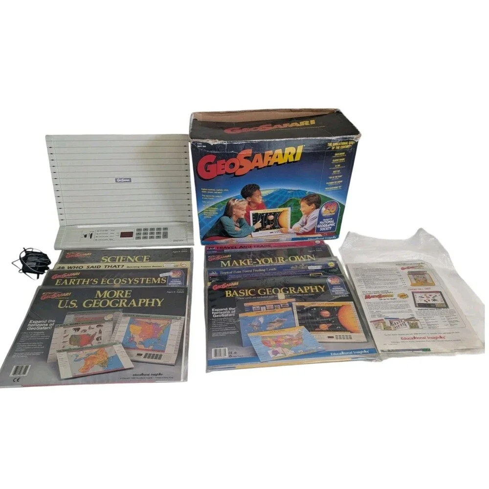 Vintage GeoSafari Electronic Learning Game EI 8700 Tested Works Great w/ 8 Sets